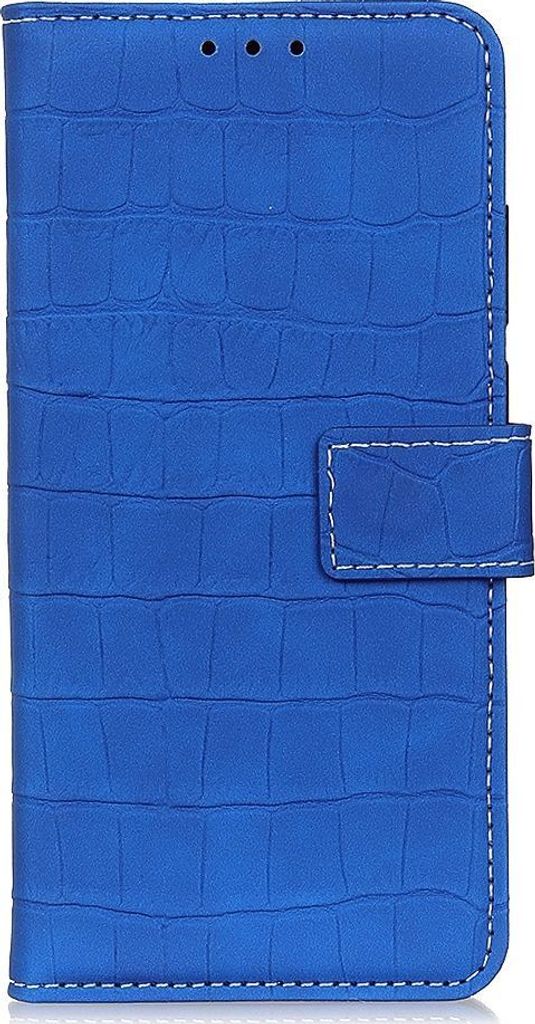 Mobigear Croco Samsung Galaxy S22 Hülle Klapphülle Geldbörse - Blau