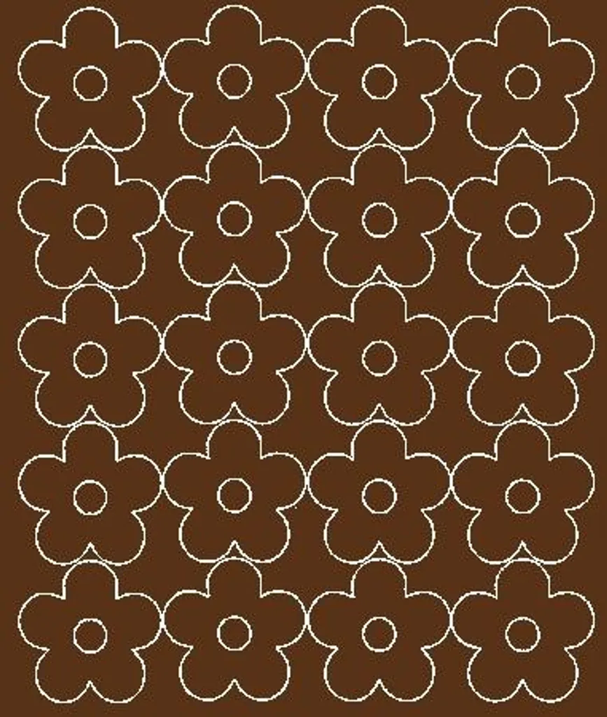20 Stickers Murali Fiori Marrone Lucido - Adesivi Facili e Resistenti