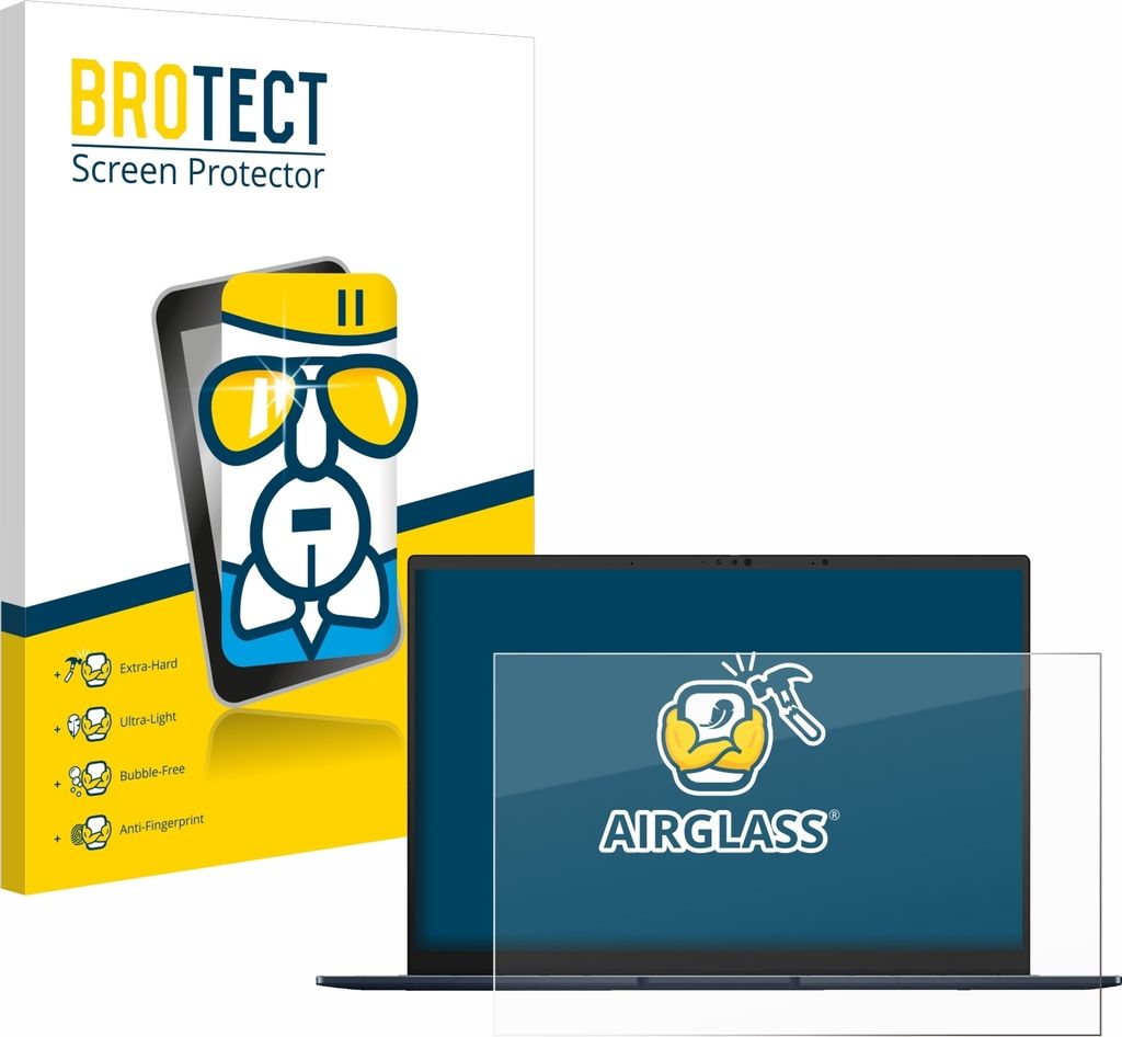BROTECT Schutzglas für ASUS ZenBook 14 OLED UX3405 Non-Touch Schutzfolie Panzer Folie Glas Display Schutz klar