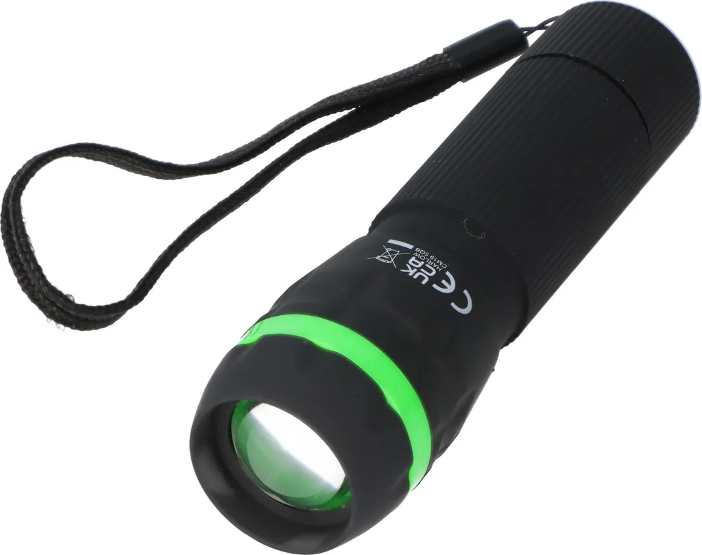 Lampe de poche LED Zoom-Flashlight 1W Noir/Vert : Éclairage d'appoint - 6