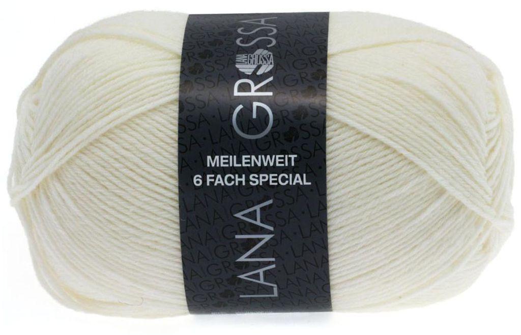 Lana Grossa - Meilenweit 6-fach 150g Unito 8840 weiß Produktbild 