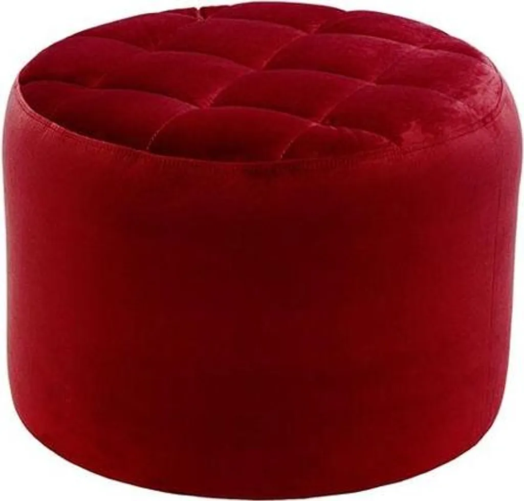 Siège d'appoint pouf rond en velours Flair-Velluto 7 avec finitions chic