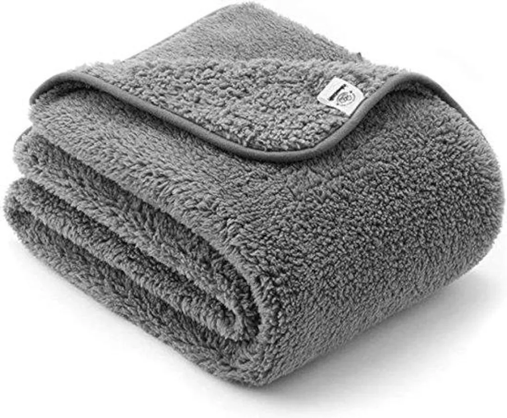 Couverture pour chien ultra douce anthracite bi-matière 80 x 60 cm