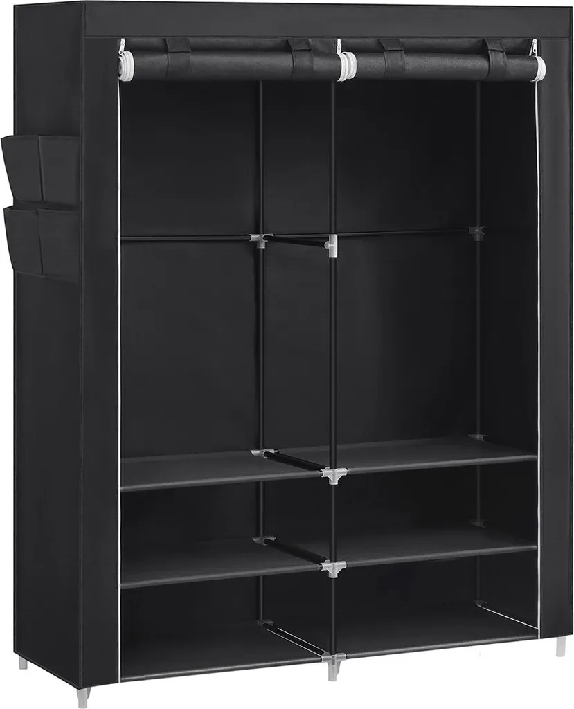 Armoire avec étagères grand volume de stockage noir pour maison - 180cm