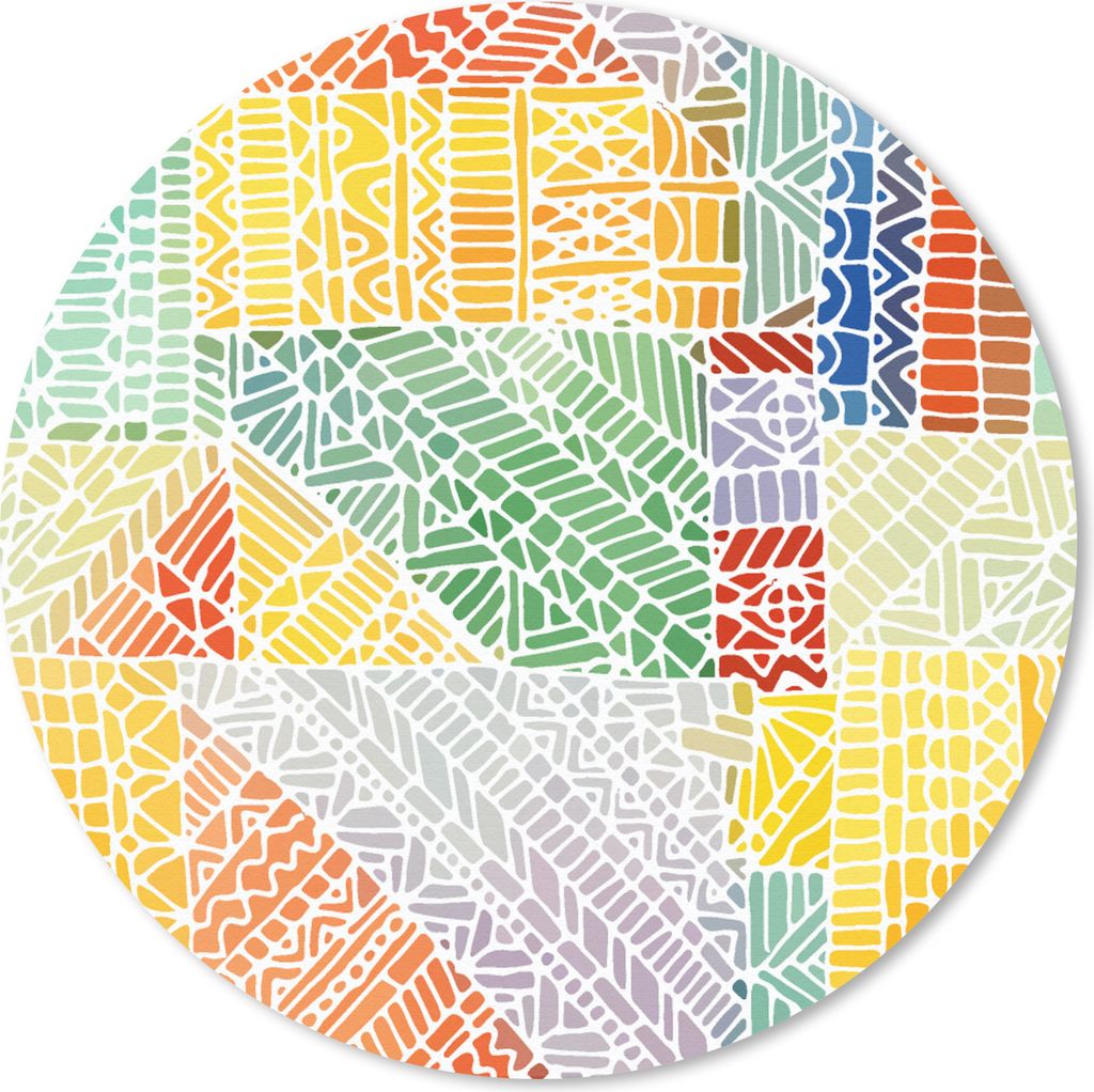 MuchoWow Mauspad Mousepad Muster - Mosaik - Abstrakt 40x40 cm - Mousepads - Maus Mat - Pad - Mausunterlage - Schreibtisch Accessoires