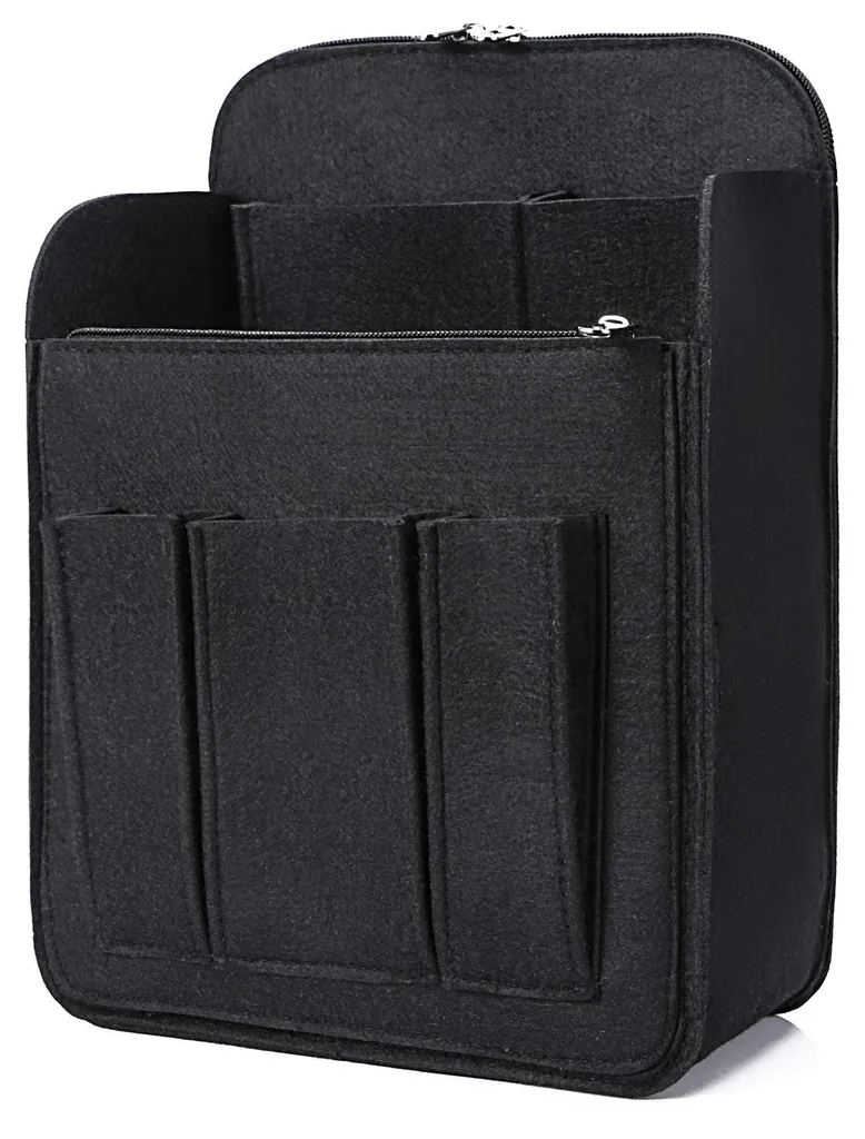 Organiseur pour sac à dos de voyage XL, rangement feutre noir unisexe