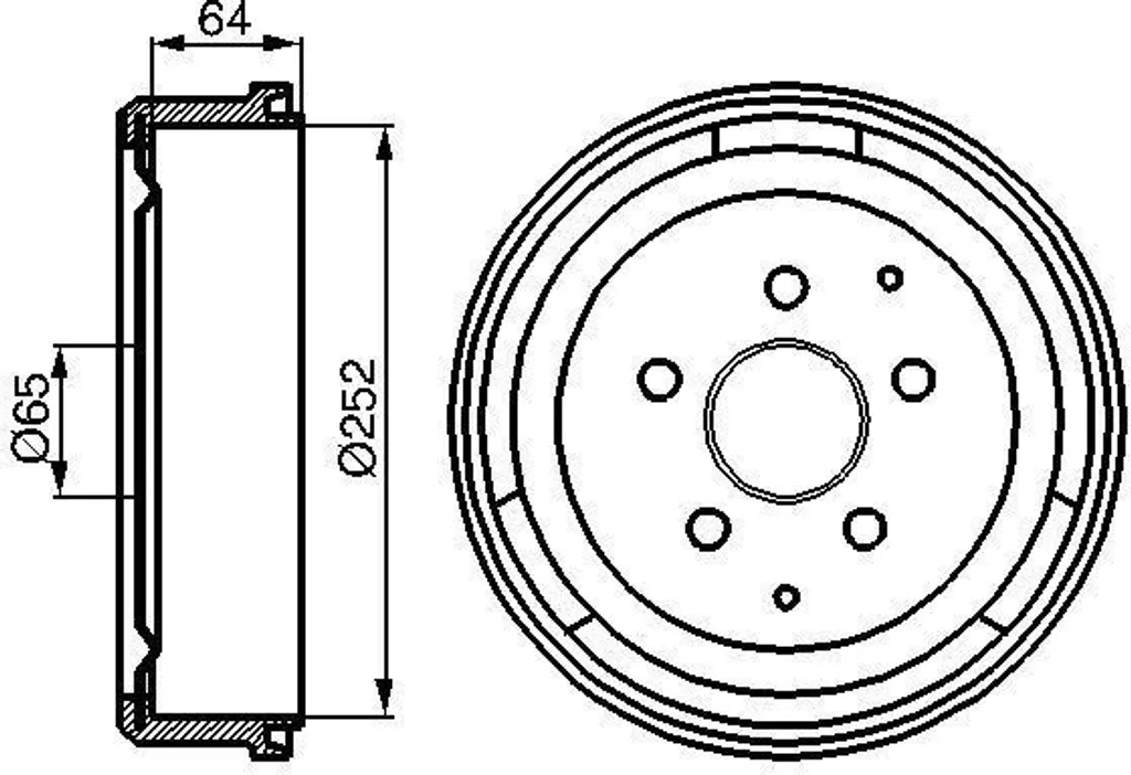 Tambour de Frein Bosch Arrière en Fonte pour VW Transporter III 2pcs