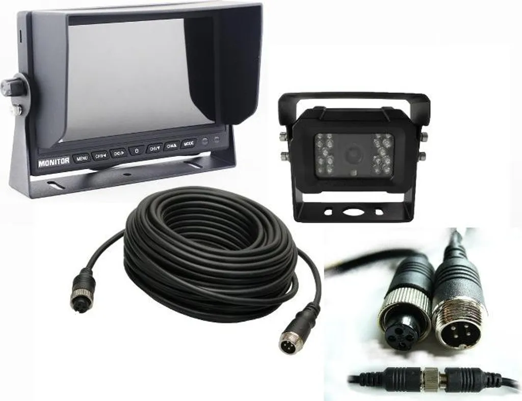 Caméra de Recul Haute Qualité 7'' Moniteur Étanche Kit Lourd 12/24V