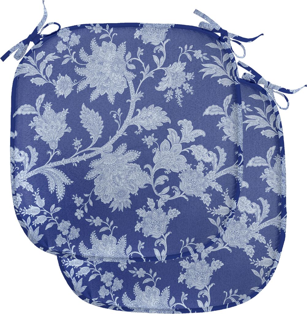 ABAKUHAUS Blumen Polster für Esszimmerstühle, Paisley-Muster Ottoman, Dekoratives wasserfestes Kissen mit Riemen für Küchensitze, 40 cm x 40 cm...