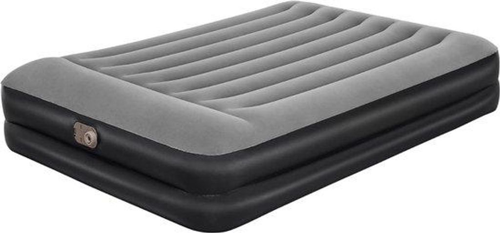 Elektrisch opblaasbaar luchtmatras – Dubbellaags luchtbed voor binnen en buiten – Comfortabel logeerbed voor gasten en camping – Compact en o...