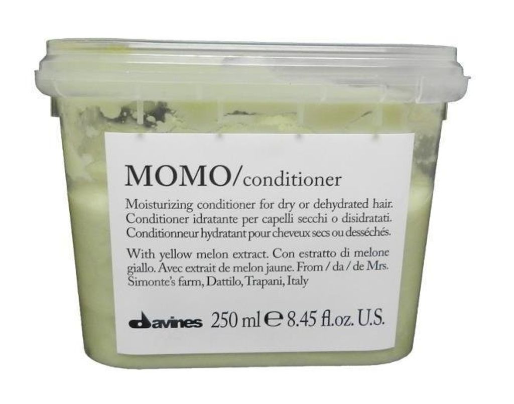 Davines Momo Conditioner, Frauen, trockenes Haar, Entwirren, Feuchtigkeitsspendend, Feuchtigkeitsspendend, Glanz, Weichmachend, 250 ml, Behälter, ...