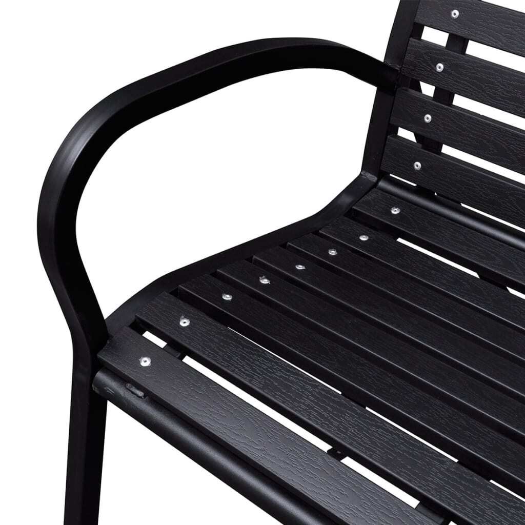 vidaXL Gartenbank 125 cm Stahl und WPC Schwarz Produktbild 2