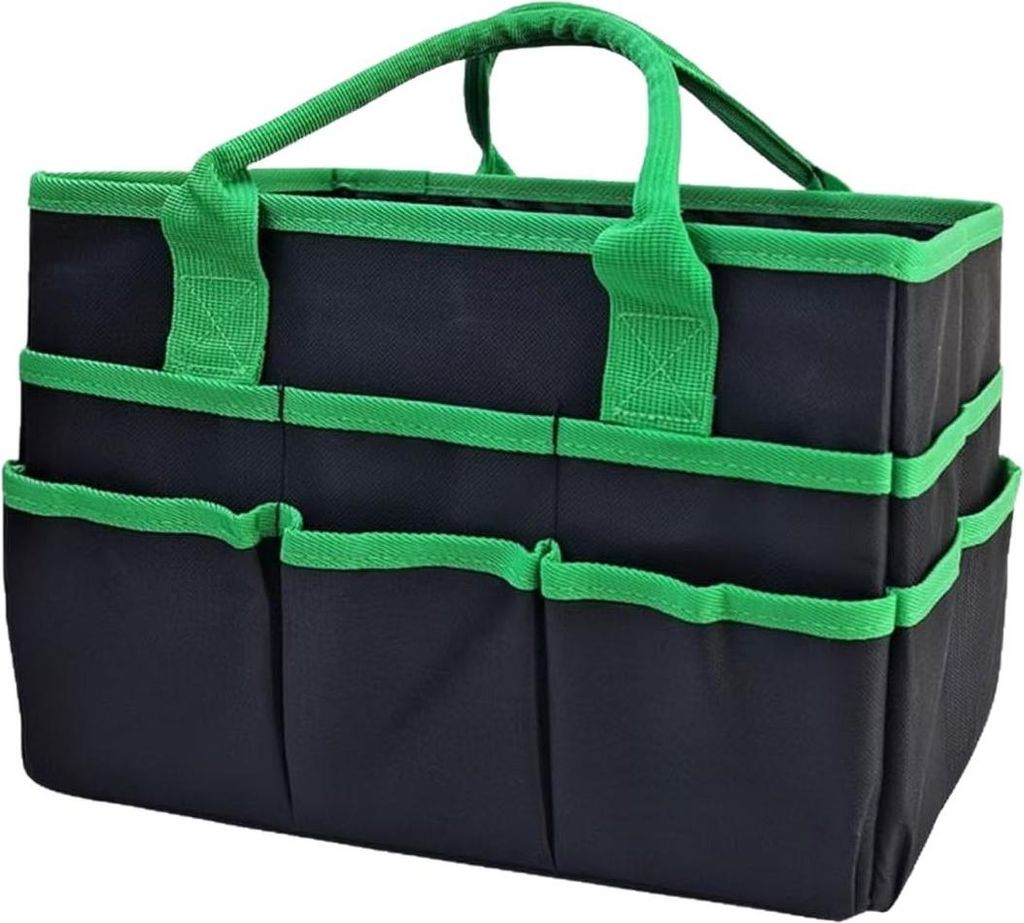 INF Gartentasche aus Oxford-Gewebe - Tragbarer Organizer mit vielen Taschen Grün