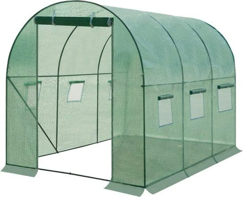Serre de jardin tunnel pour tomates avec 6 fenêtres et bâche protectrice