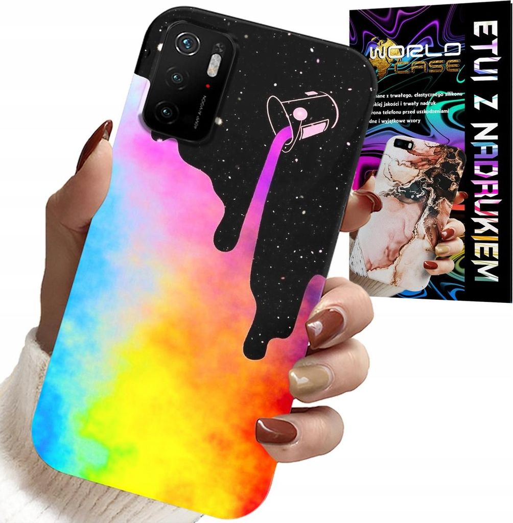 Gehäuse Für Xiaomi Poco M3 Pro 5G - Regenbogenfarbige Muster, Farbe + Folie