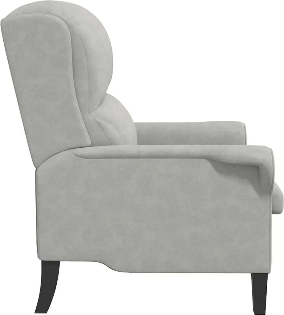 Fauteuil relax gris clair en microfibre : confort et entretien facile - 5