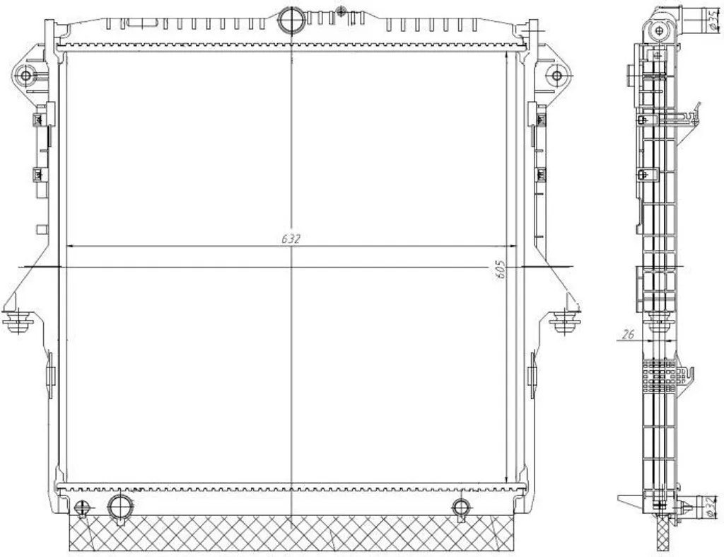Radiateur de refroidissement Ford Ranger TKE, solution NRF 560001 1726084