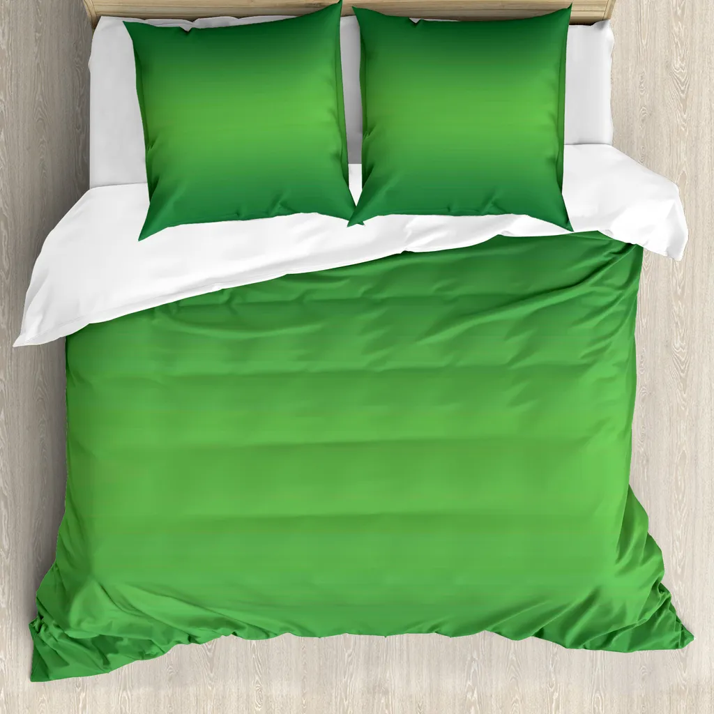 ABAKUHAUS Copripiumino Verde Ombre 155x220 Federa 80x80 Antiacaro
