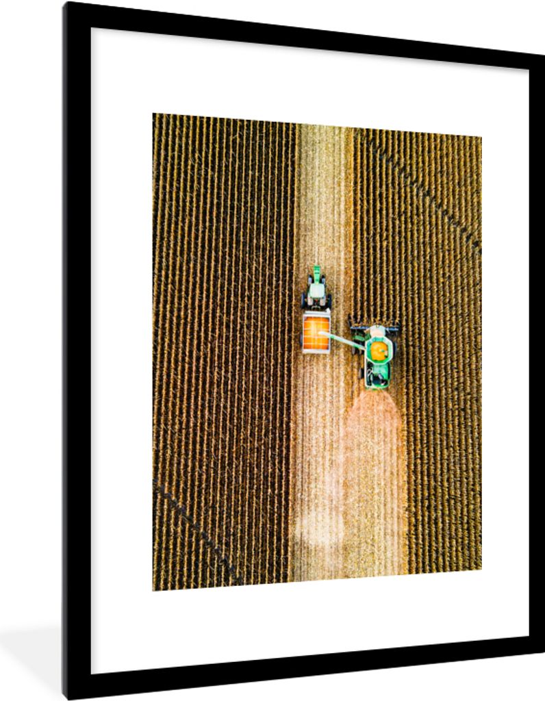 MuchoWow® Gerahmtes Poster Traktor - Feld - Land - Produktbild 