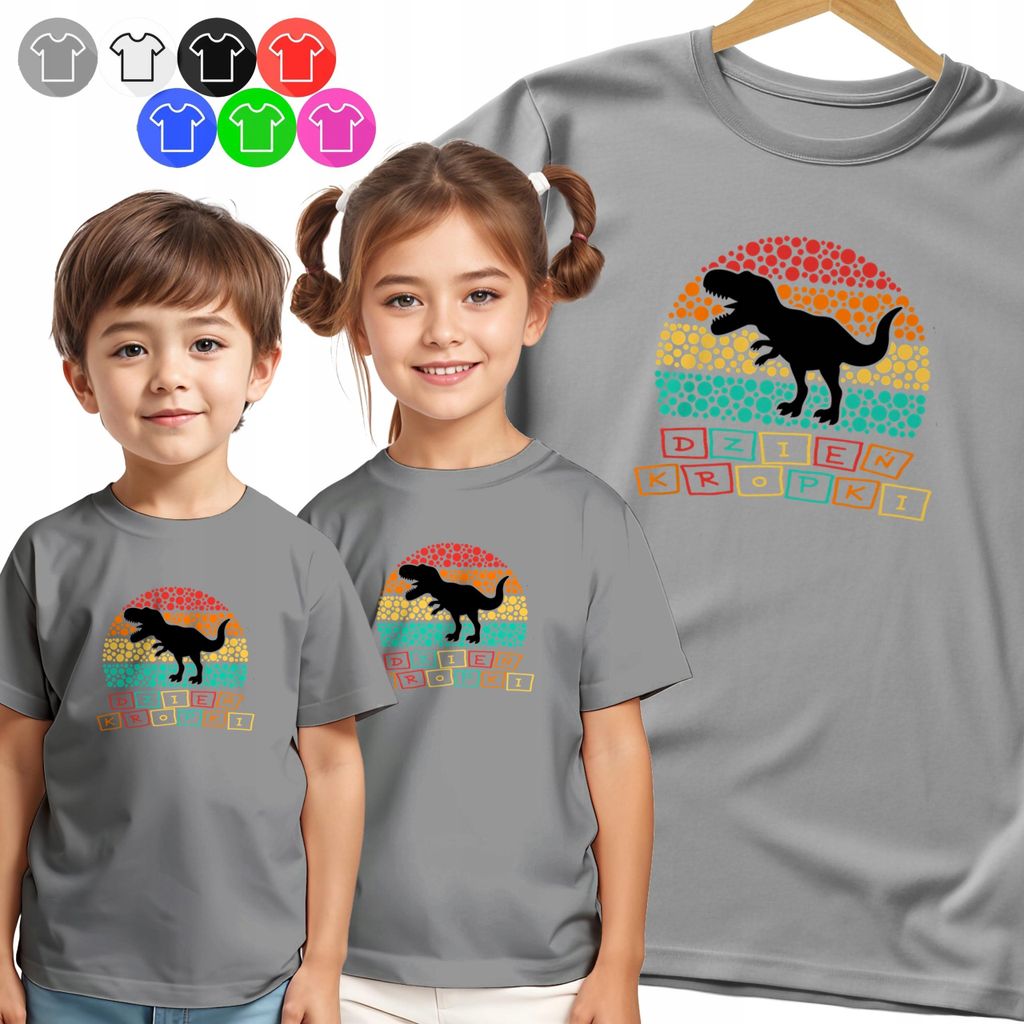 Kinder-T-Shirt - Dots Day Dot Dino Dinosaurier - 146 L