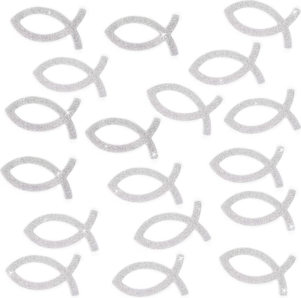 Oblique Unique Fisch Konfetti Streudeko Taufe Kommunion Konfirmation 18 Stk - silber