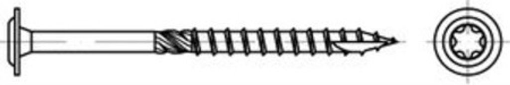 ART 89092 Holzbauschrauben CE Stahl 10 x 220 -T50 galv. verzinkt gal Zn FS 25 Stk