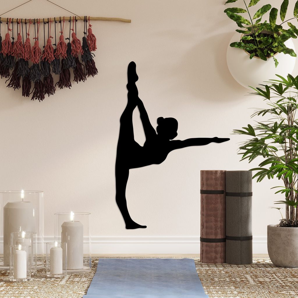 Wallity, Yoga 25, Dekoratives Wandaccessoire aus Metall, Schwarz, 100 % METALL, 41 x 60 cm