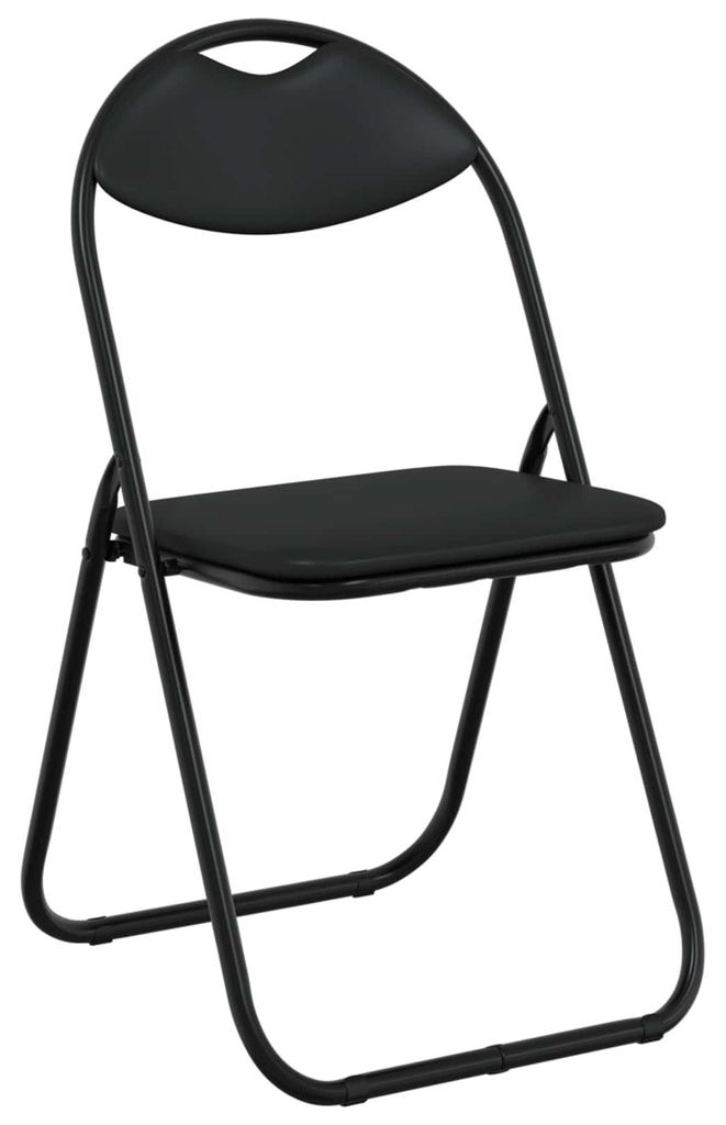 vidaXL Klappstuhl 8 pcs Schwarz 48 x 43,5 x 81 cm Kunstleder