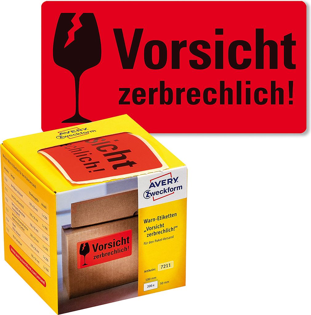 Avery Zweckform 7211, Warn-Etiketten, Motivdruck: Produktbild 