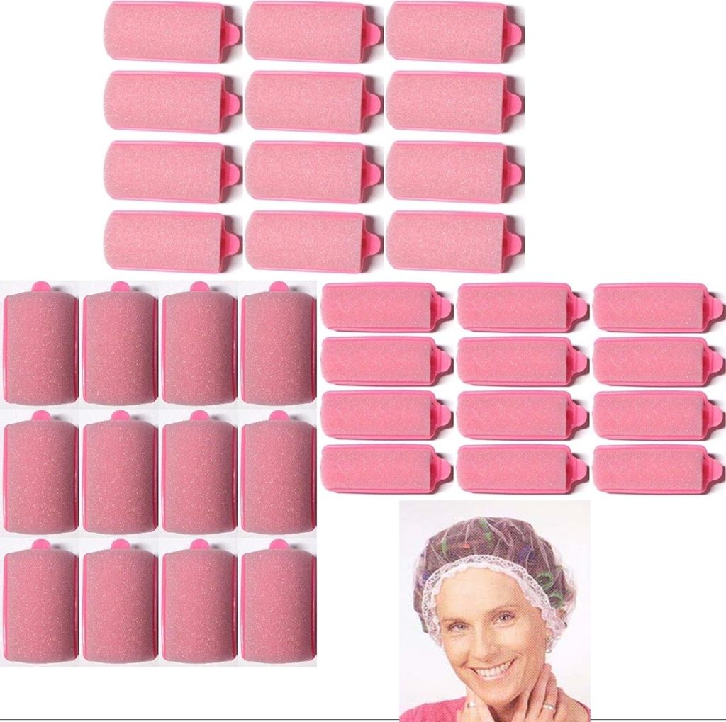 Schlafwickler - Set M - 3 Größen - 36 Stck. + Nachtnetz (von deutschem Friseurbedarf-Fachhändler!)