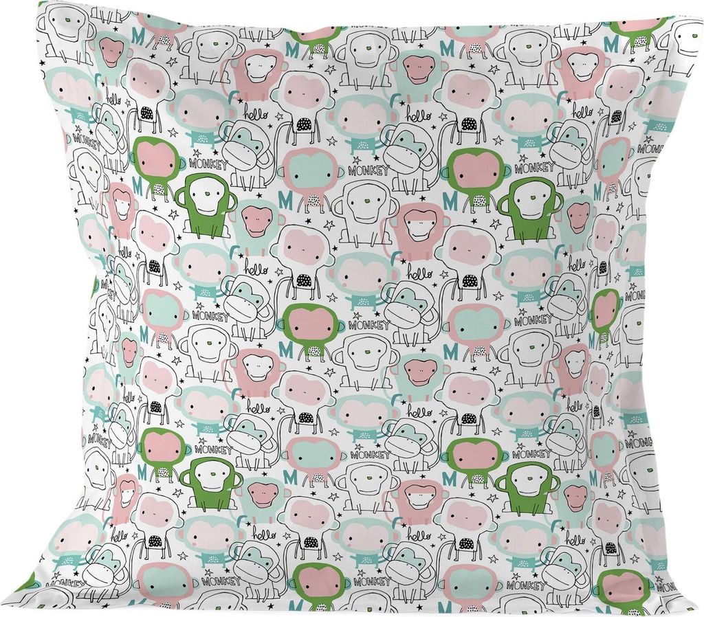 Kissenbezug HappyFriday Moshi Moshi Macaque Bunt 80 x 80 cm