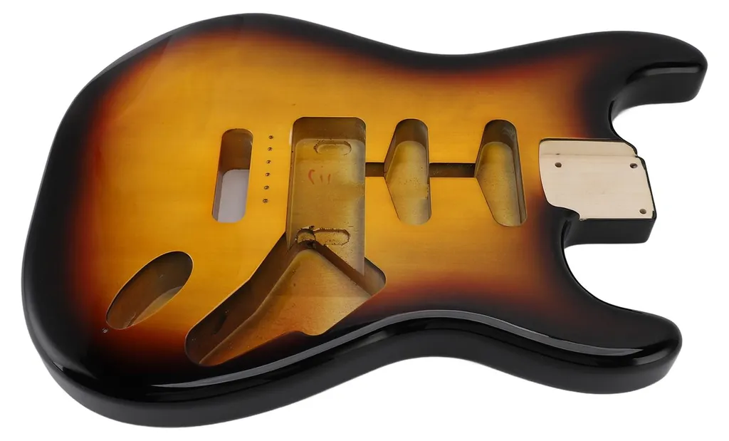 Corps guitare peuplier finition Sunburst 3 tons avec défonce type HSH - 10