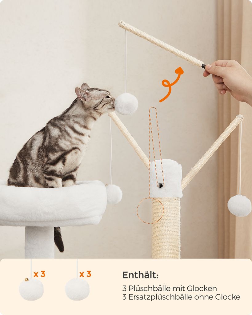 FEANDREA Kratzbaum, mit Katzenklo-Schrank abnehmbaren Produktbild 6