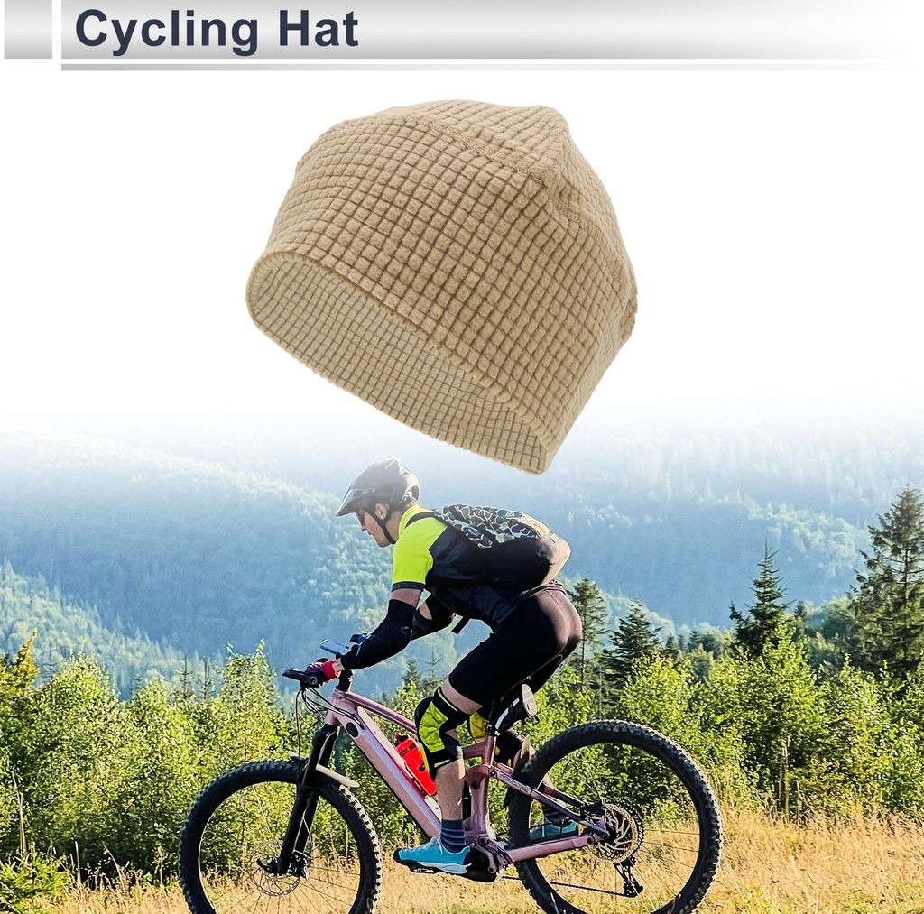 Fahrradmütze Warm Atmungsaktiv Helm Innenfutter Polar Fleece Waffelstoff Marineblau 21x27cm 1 Stück