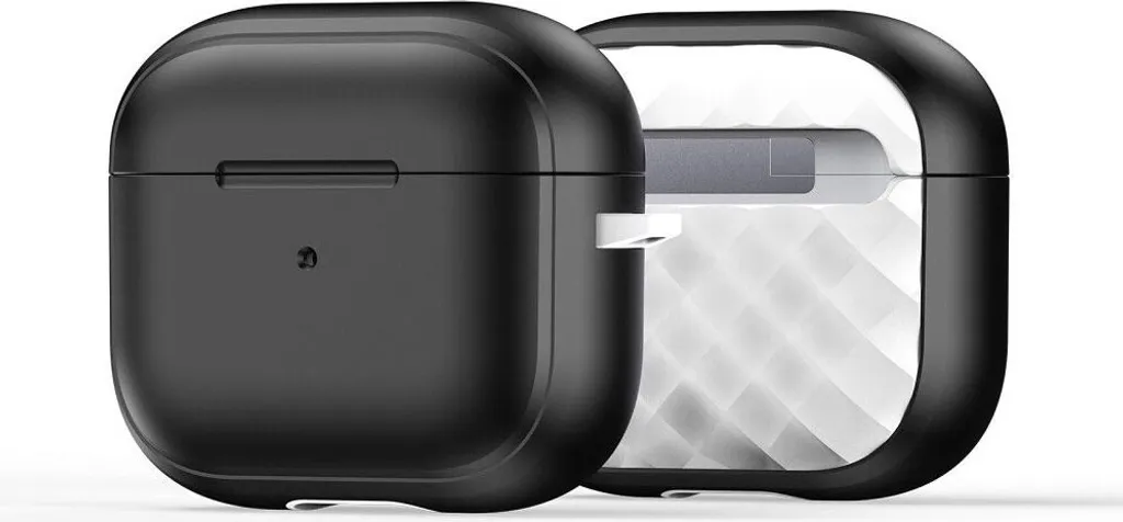Dux Ducis PECC AirPods 3: Cover Anti-Shock Nera con Moschettone