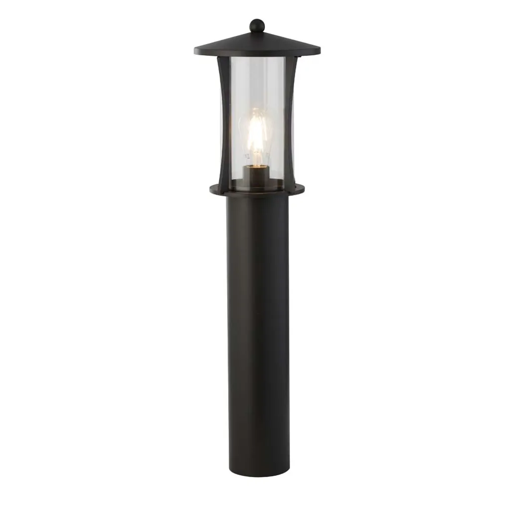 Lampadaire extérieur étanche IP44 PAGODA en verre clair et métal noir