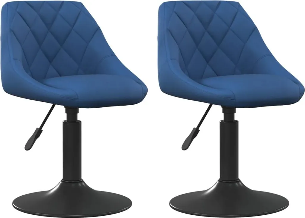 Set 2 Sedie Girevoli Blu Velluto vidaXL - Eleganza e Comfort Living