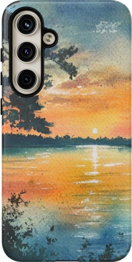 Segelboot am Seeufer in der Abenddämmerung – Hülle Kompatibel mit Galaxy S24 Plus