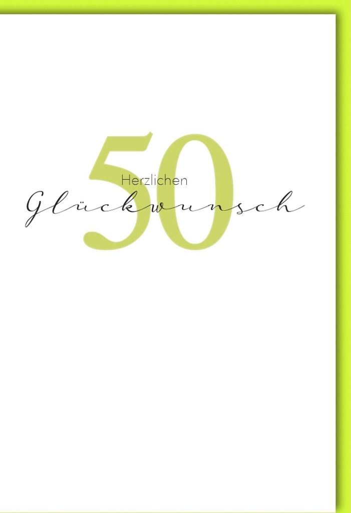 50. Geburtstag - Glückwunschkarte im Format 11,5 x 17 cm mit