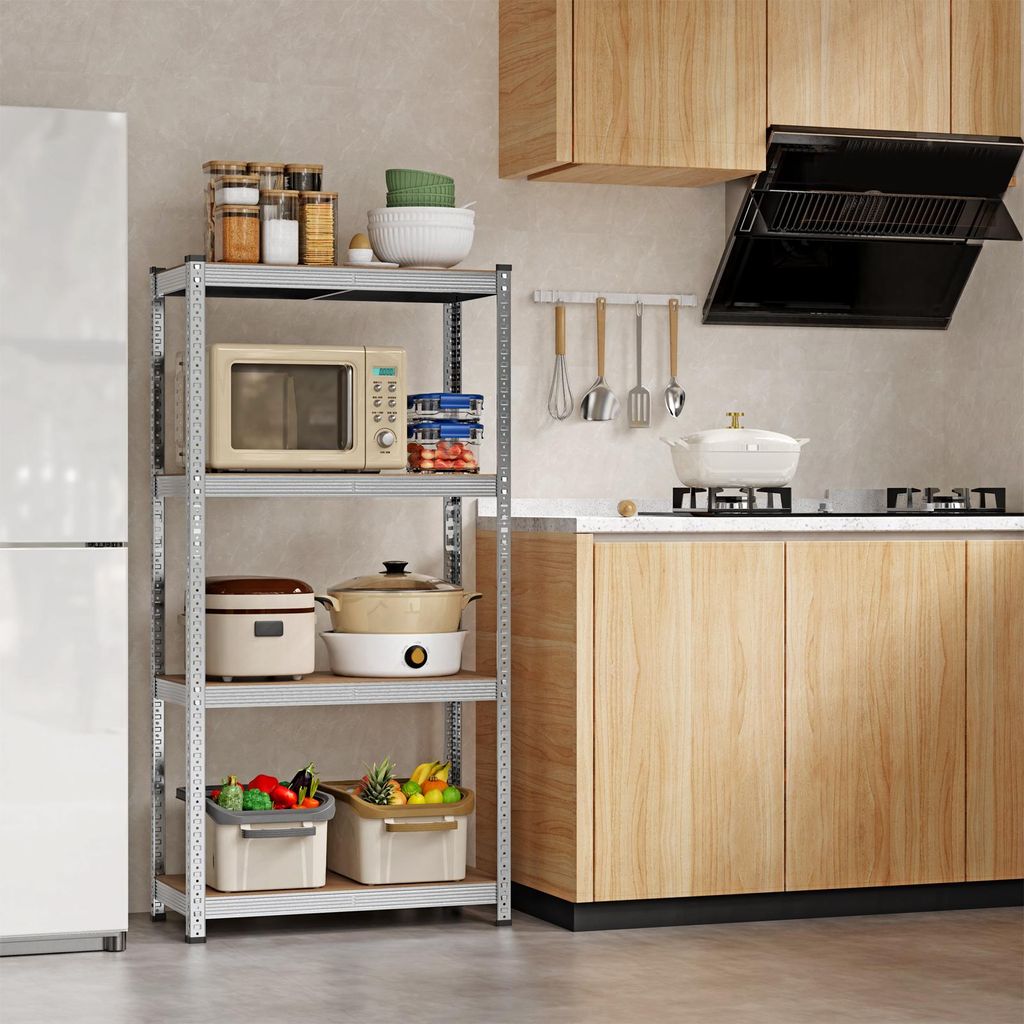 Metallregal Standregal,Schwerlastregal Lagerregal,Regal mit Stahlgestell,Mehrzweckregal,4 verstellbare Ablagen,bis 150kg,für Keller,Küche,Wohnzimmer