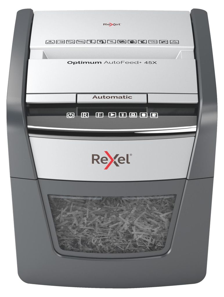 Distruggidocumenti Rexel Optimum AutoFeed 45X con taglio di Immagine del prodotto 