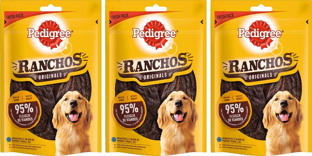 PEDIGREE RANCHOS Originals Portionsbeutel mit Huhn 3 x 70g