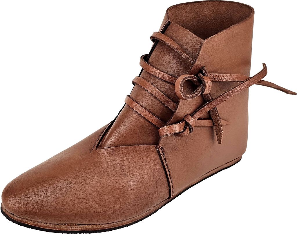 Mittelalter Schuhe Dunkelbraun mit Gummisohle, London 42