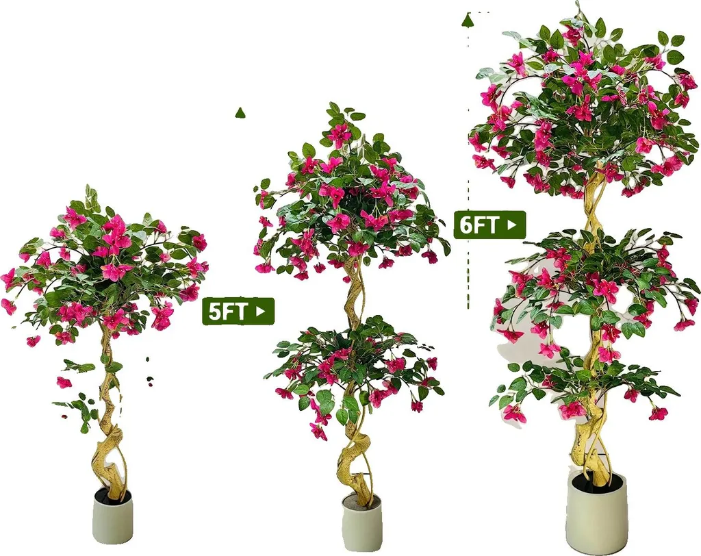 Arbuste artificiel bougainvillier 120 cm déco intérieur rose rouge