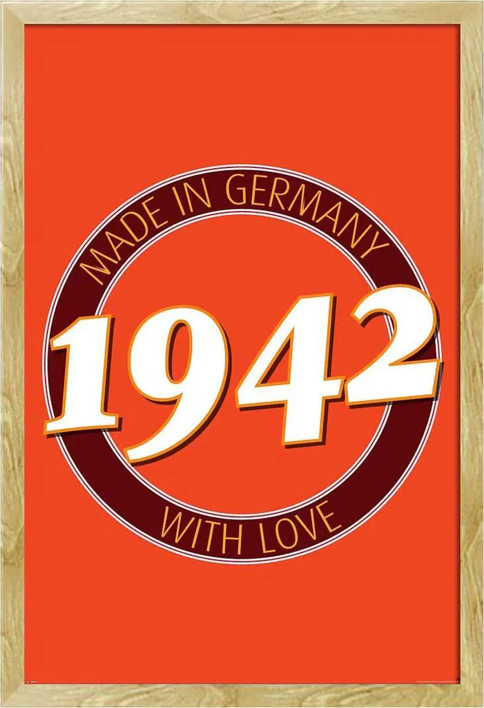 Idea Regalo 80 Anni: Poster 1942 Germania e Cornice Shinsuke Faggio