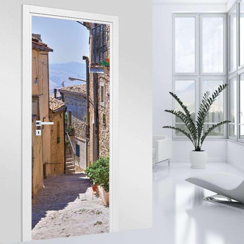 Türsticker – Lumaléa – Mittelmeer-Gasse – MAT-Kleber – Breite 93 x H?he 205 cm