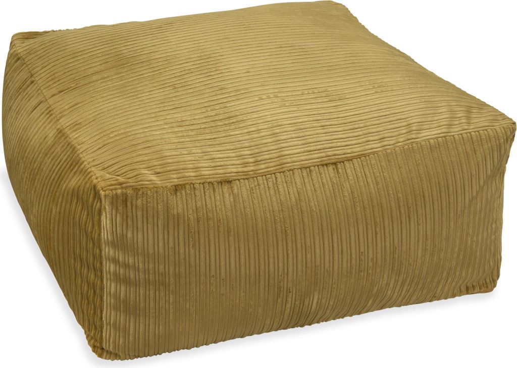 H.O.C.K. Precious Cord Loungehocker 90x90x40cm Cordsamt maiz gelb col. 028