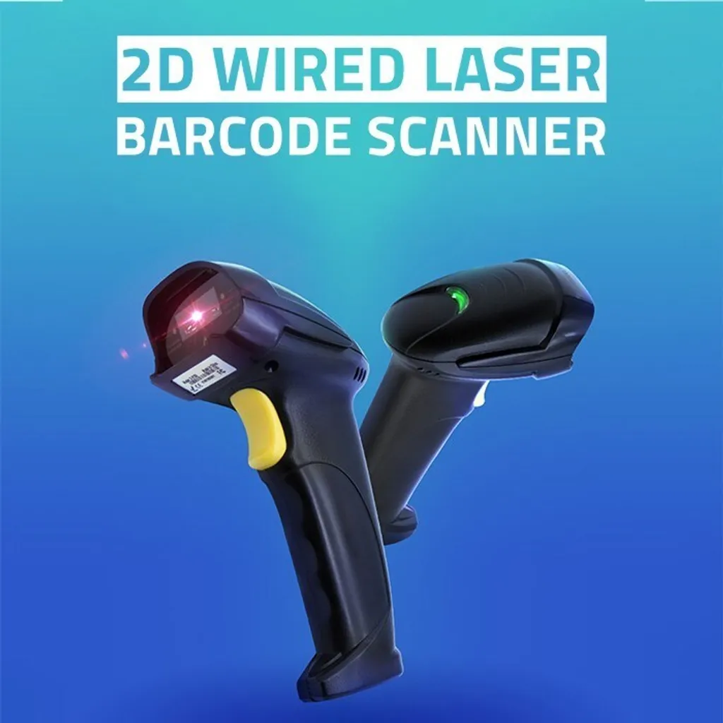 Scanner de code-barres laser Qoltec 1D 2D portable haute précision noir