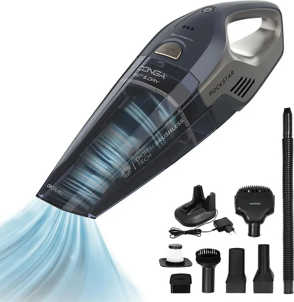 Aspirapolvere portatile BLDC da 25,2 V. Per aspirazione a secco e a umido. Serbatoio da 500 ml. Adatto a qualsiasi superficie.