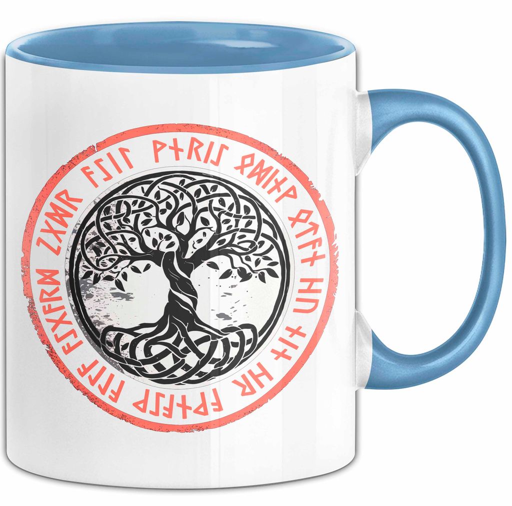 Keltischer Baum des Lebens Tasse Geschenk Geschenkidee (Blau)